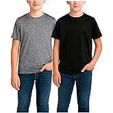 RBX Boys Athletic Shirts – 2 Pack Lightweight Crewneck Moisture Wicking Short Sleeve Workout Running Sports Shirts for Boys