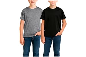 RBX Boys Tshirts - 2 Pack Dry Fit Crewneck Short Sleeve Boys Athletic Shirts Kids Activewear Sports (Sizes: 4-16)