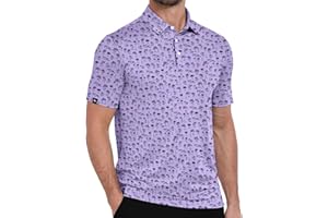 ZITY Mens Print Polo Shirts Short Sleeve Moisture Wicking Shirts for Men Golf Tennis Daily Casual Collared T-Shirt