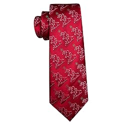 Barry.Wang Christmas Tie for Men with Tie Clip Xmas
