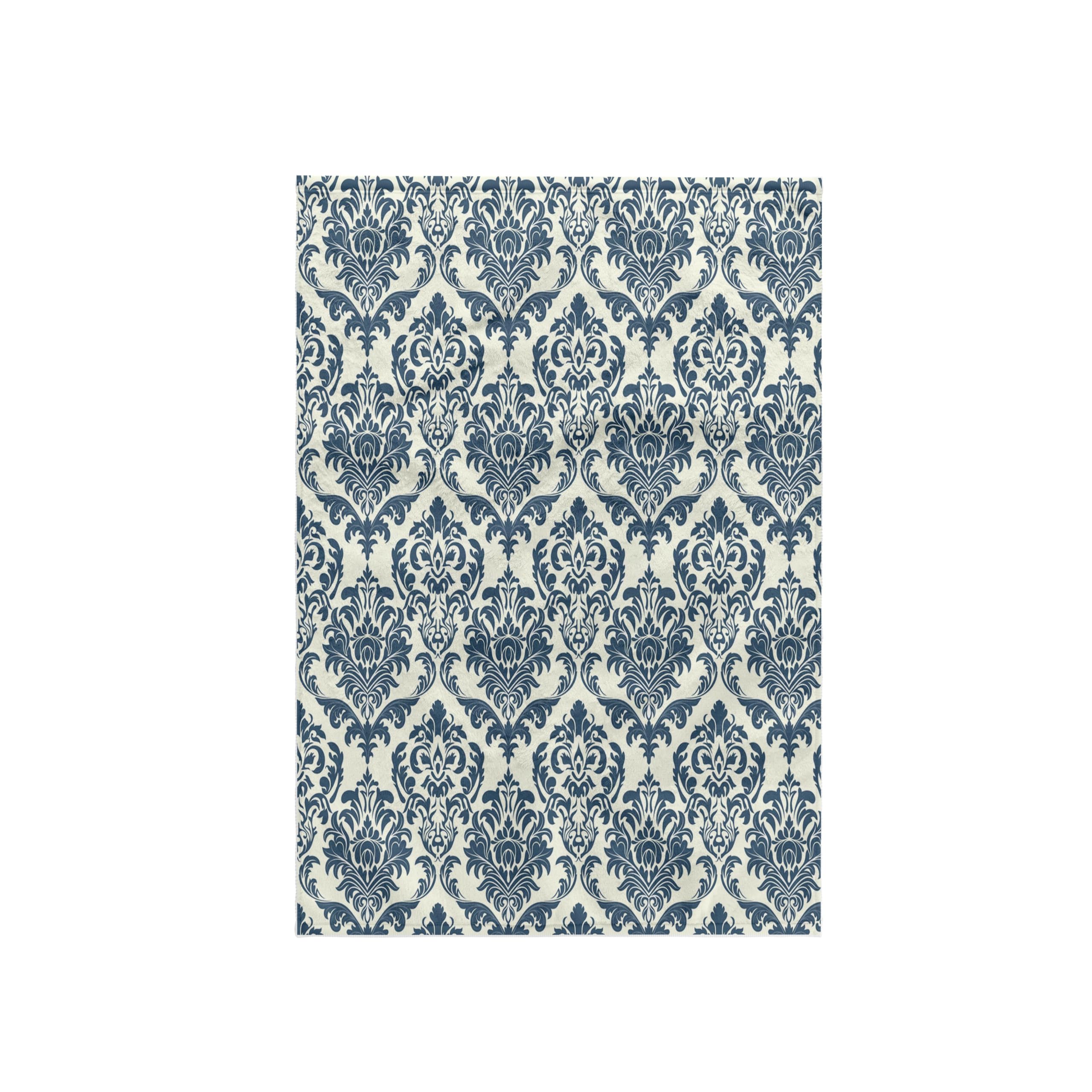 3dRose Elegant Steel Blue Damask Pattern Towel, Multi-Colour, 15 x 22-Inch