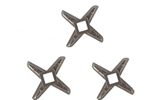 Replacement Stainless Steel Meat Hand Grinder Blades Accessories - SIze #5 - Pack of 3 - Knife Blade for Grinding and Cutting