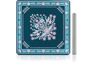 DOOZYDOOD Mahjong Mat 32 x 32 Inch Portable Mahjong Mat for Table with Noise Reduction, Non-Slip Rubber Backing, Mahjong Table Mat Featuring Carrying Bag for Poker, Dominoes, Board, Tile & Card Play (Green)