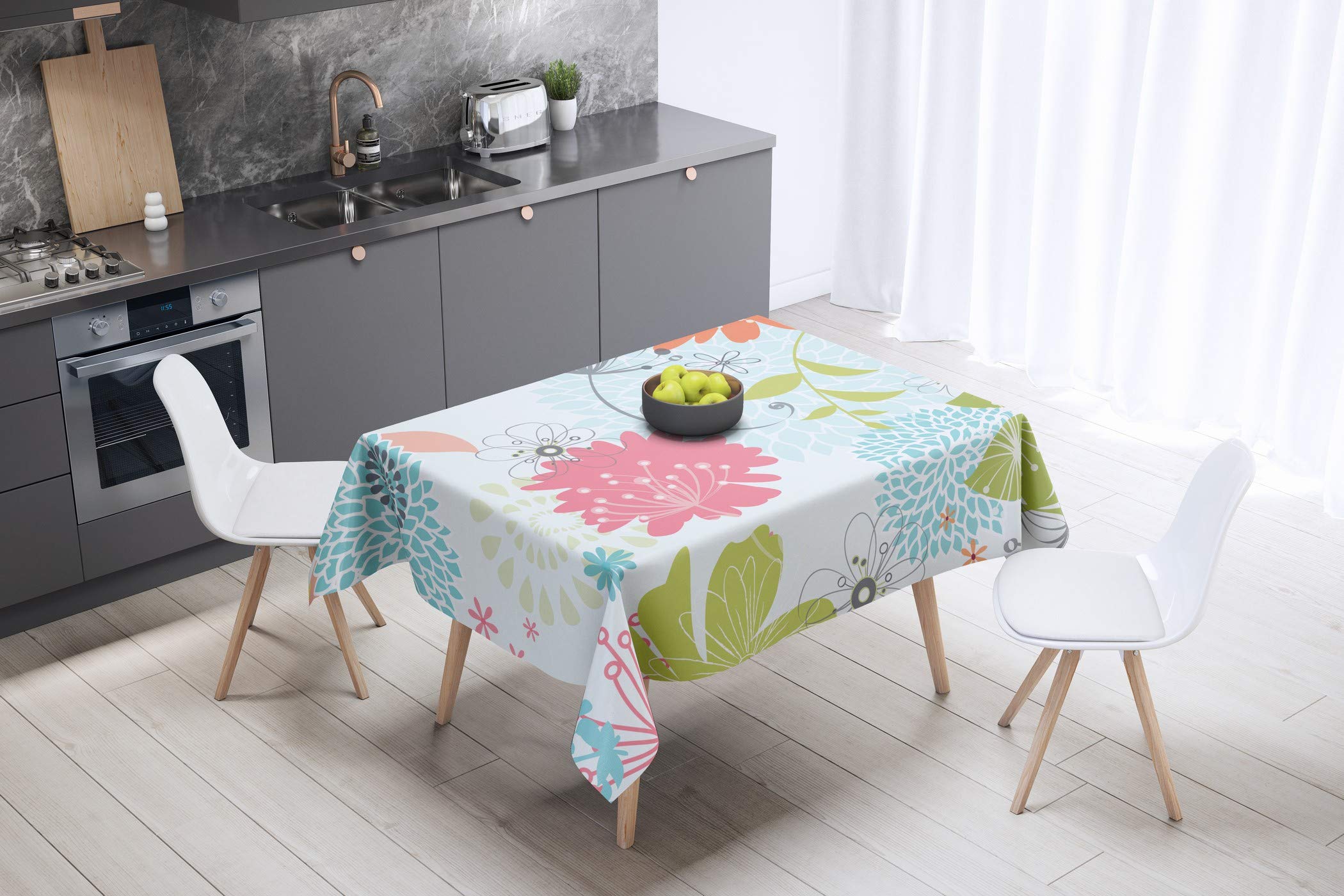 Bonamaison Kitchen Decoration, Tablecloth, 140cm x 140cm - Designed and Manufactured in Turkey