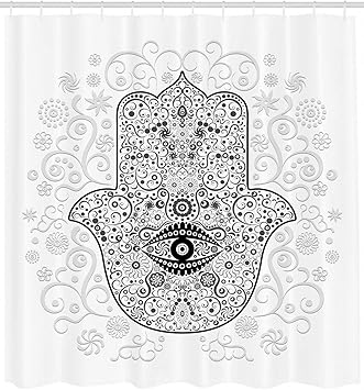 dsgrdhrty Hamsa göttliches Schutzzeichen Wasserdichter Duschvorhang