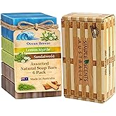 Simple Scents Australia Assorted 6 PCS Natural Soap Bars, Assorted Coastal Woods, 3.5oz Each Moisturizing French Triple Milled Soap Bars Enriched with Shea Butter, Pure Plant Oil Body Bar