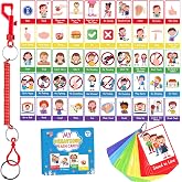 50PCS Autism Behaviour Communication Cards for Speech Delay Children Adults | Special Needs Visual Aid Language Learning Cue Cards, Special Ed Feelings Emotions Flash Cards, for Autism Communication