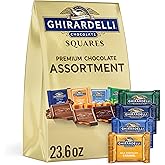 GHIRARDELLI Premium Assorted Chocolate SQUARES, 23.6 oz Bag Variety Pack of Milk, Dark, Mint, and Caramel Chocolates