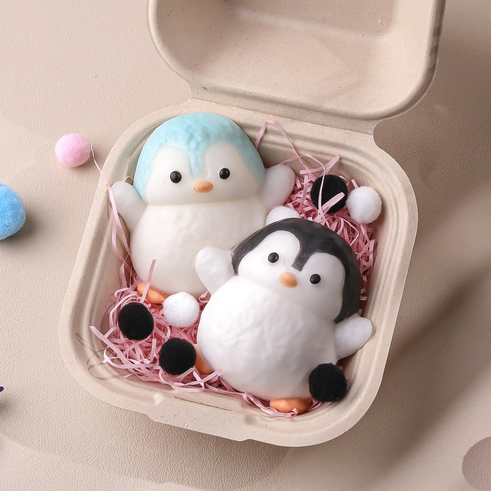 Anboor Penguins Squishies Toys 2 Pack - 3" Cute
