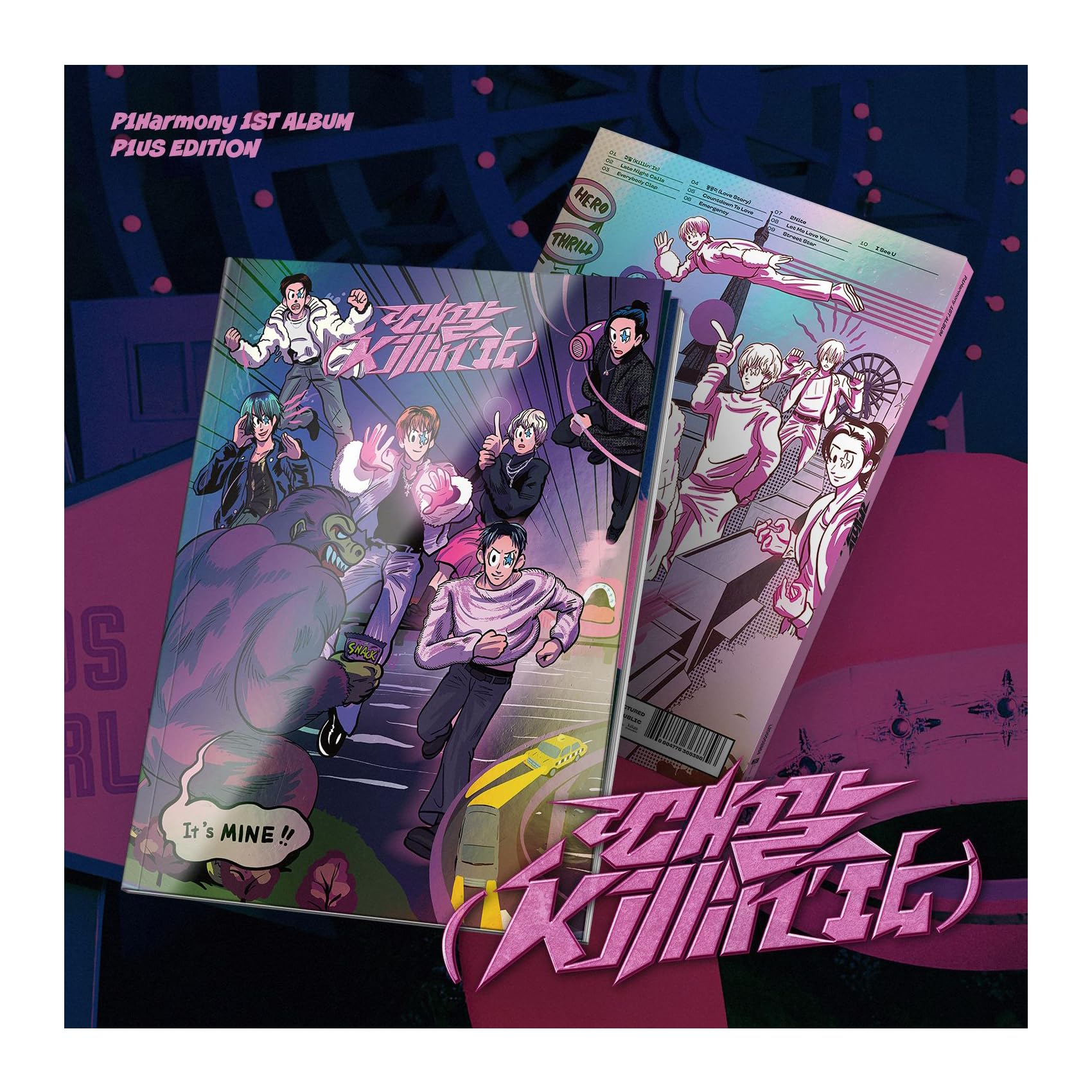 Photo 1 of DREAMUS P1Harmony Killin' It ?? 1st Album P1us Edition Version CD+Folded Poster on Pack+Photobook+Thanks to Postcard+Selfie photocard+Unit photocard+Polaroid+Tracking Sealed P1H