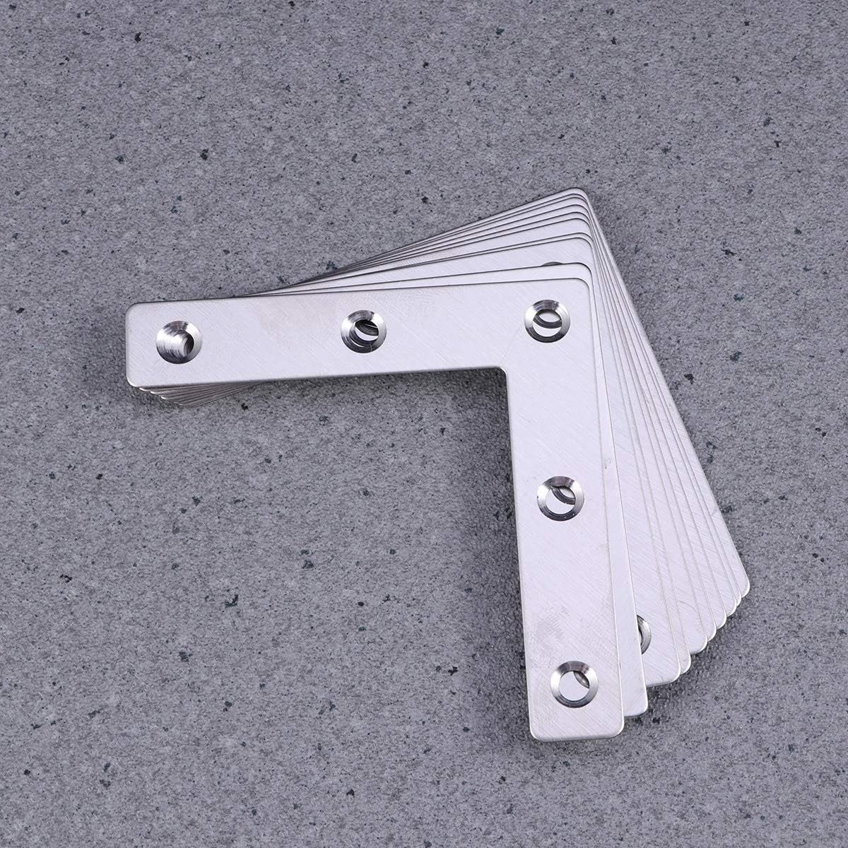 OUNONA Corner Brackets Angle Braces Flat L Shape Angle Brackets 80mm x 80mm Pack of 10 (L Shape) - Image 4