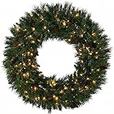 Holiday Bright Lights Led Mixed Noble Wreath 30" - Warm White