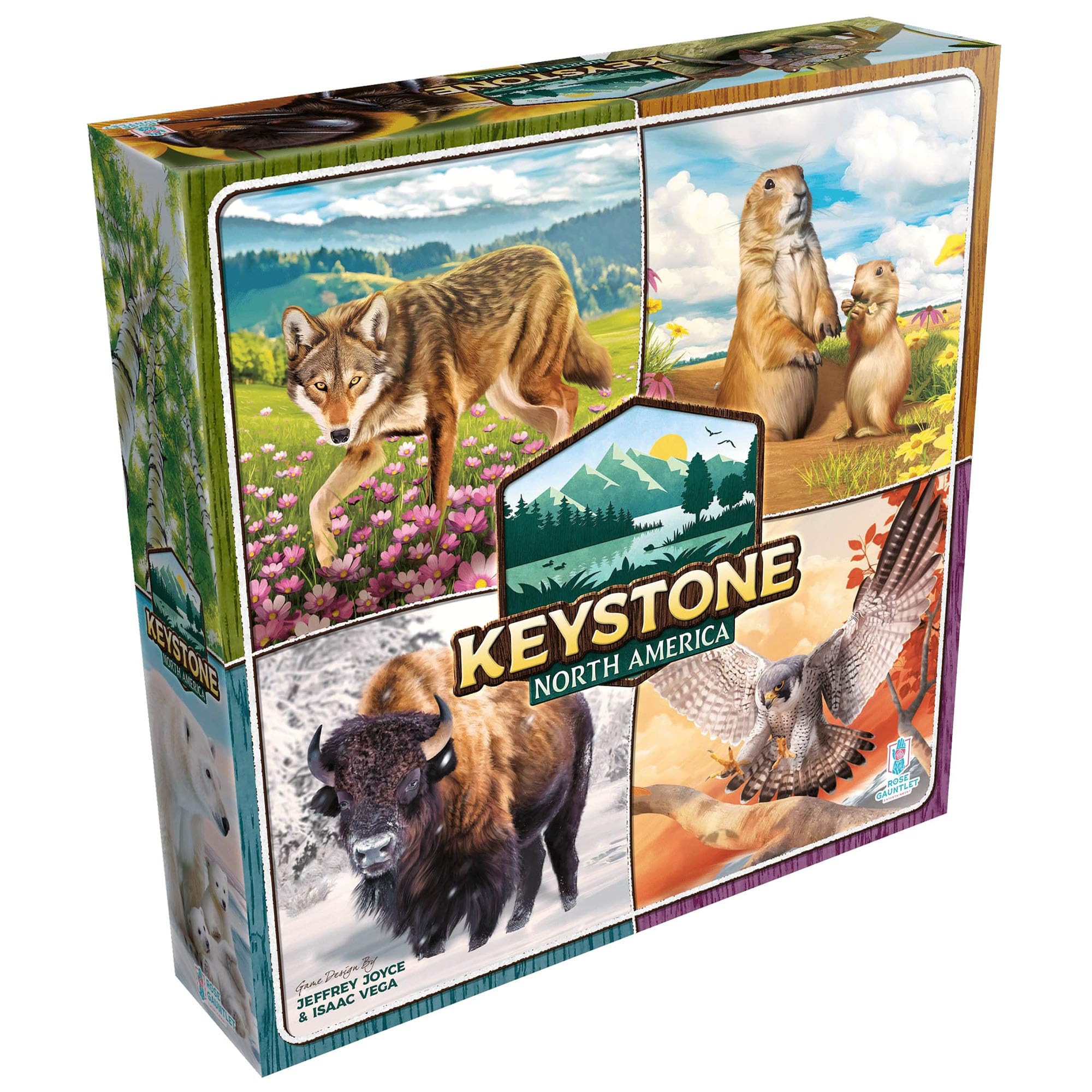 Photo 1 of (used)(incomplete)(water damage) Keystone: North America Board Game | Family Board Game | Educational Board Game About North American Animals and Ecosystems | for 1-4 Players