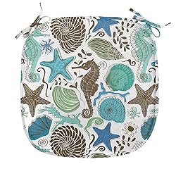 Ambesonne Sea Shells Chair Seating Cushion Set of