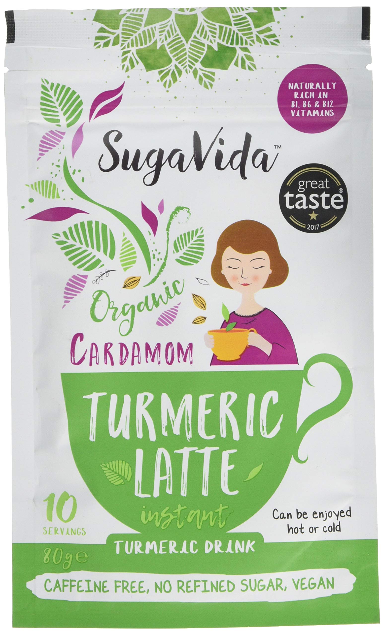 Sugavida Turmeric Latte Mix - Cardamom 80g (Pack of 1)
