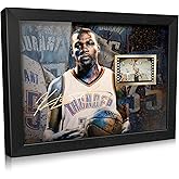 ORIMAMI Basketball Kevin Durant Poster Desktop Framed Photo Gift 8x6 Inches,with Signed and 1x35mm Film Mini Cell Display,Great Basketball Room Decor Gifts for Boys/Men