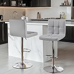 Yaheetech Bar Stools Set of 2, PU Leather