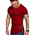 Amaci&Sons Oversize T-Shirt Für Herren | Slim-Fit, Doppelfarbig, 100% Baumwolle | Basic Rundhals-Shirt