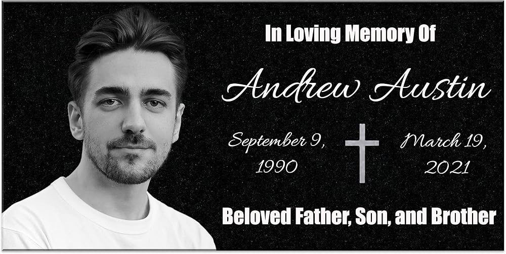 ADFSTONE Personalised Memorial Plaques for Graves, Custom Photo Plaques