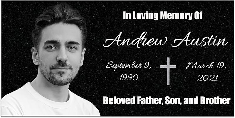 ADFSTONE Personalised Memorial Plaques for Graves, Custom Photo Plaques