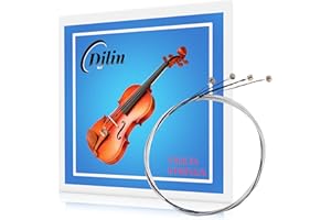 Djlin Violin Replacement String Set, Universal Steel String for 4/4 Size Acoustic Violins, Handmade Strings with Synthetic Steel Core Suitable for Students and Beginners - 1 Pack