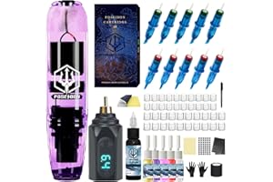 VIDATTX Tattoo Pen Kit - POSEIDON Wireless Tattoo Machine Kit, Tattoo Gun Kit with Tattoo Power Supply and 10 Pcs Tattoo Cartridge Needles, Complete Tattoo Kit Tattoo Supplies for Beginners and Christmas Gift