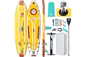 ZLX Inflatable Stand Up Paddle Board, 10'6" SUP Non-Slip Stable Deck Pad, Unique Center Fin, Premium Accessories, Portable Paddleboard for Adults, Beginners, All Skill Levels