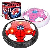 HitToys Hover Soccer Ball Toy for Kids, 2 Pack Indoor Soccer Ball with Led Light for Old Boys Girls Light-Up Toys Floating Football Balls Game Birthday Gift