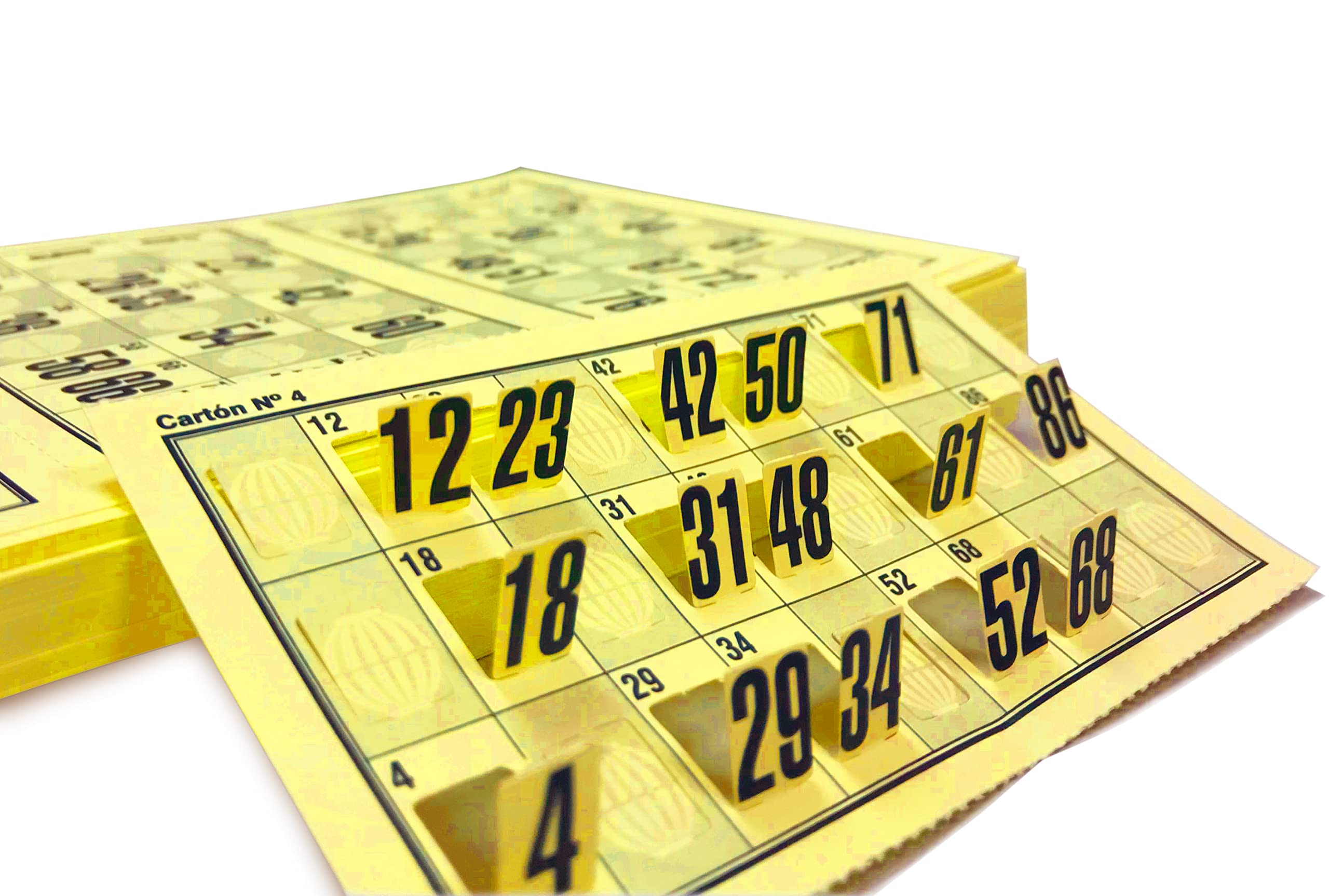 Genérico 318 90 Ball Traditional Bingo Die-Cut Number Cards (Yellow)
