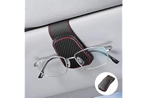 KAQISI Sunglasses Holders for Car Sun Visor, Leather Eyeglasses Hanger Mounter, Magnetic Glasses Holder and Ticket Card Clip,