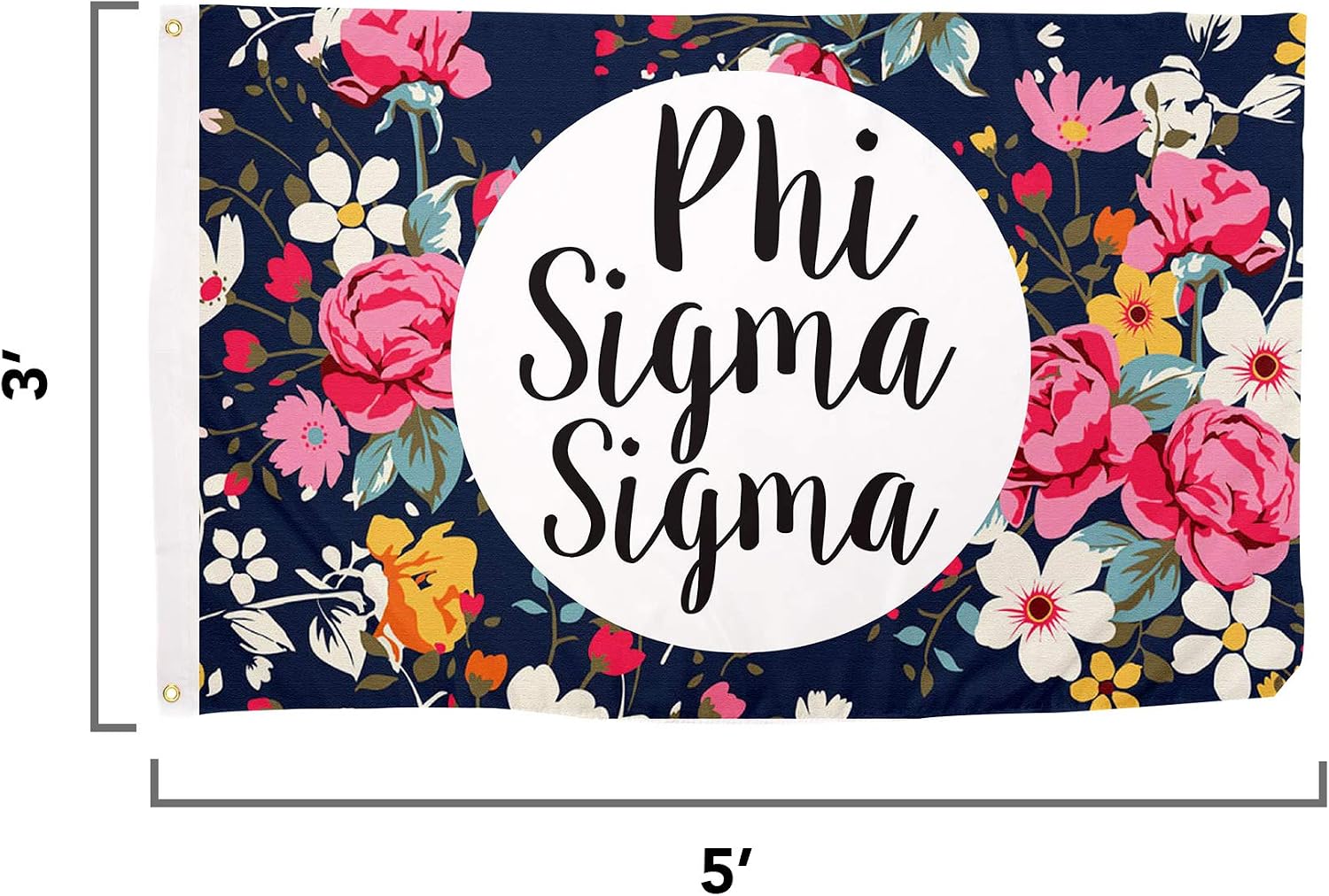 Amazon Com Phi Sigma Sigma Sorority Floral Pattern Letter