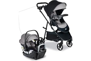 Britax Willow Brook S+ Baby Travel System, Infant Car Seat and Stroller Combo with Alpine Base, ClickTight Technology, SafeWash Insert and Cover, 1 Count, Graphite Onyx