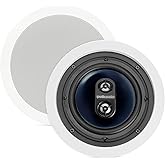 Polk Audio RC6s 6.5" in-Ceiling Speaker, Stereo Speaker, Dual Channel from a Single Location, Great for Damp, Humid Placement, (White, Paintable Grille)