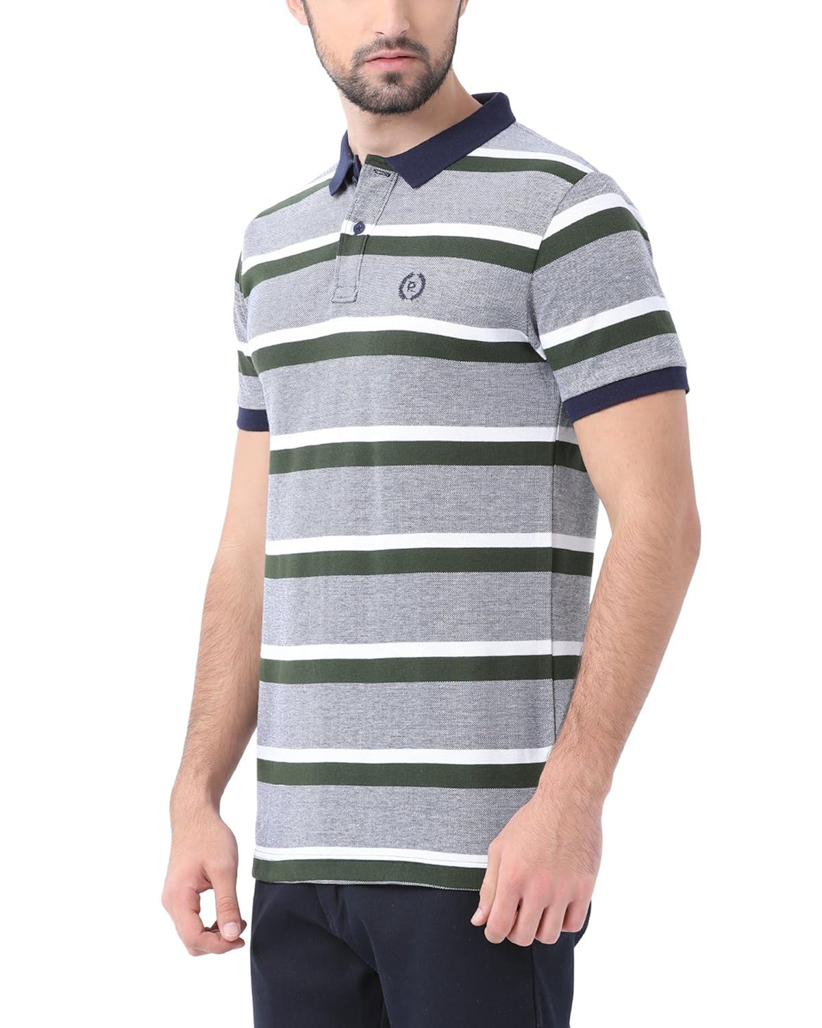 classic polo striped grey polo casual t-shirt