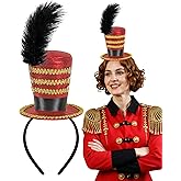 Black Soldier Mini Top Hat Headband Fascinator for Ringmaster Circus Tea Party Halloween Carnival Mardi Gras Xmas Costume Accessories