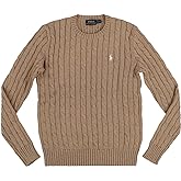 RALPH LAUREN Women's Crewneck Cable Knit Pony Logo Sweater
