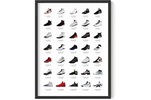 HAUS AND HUES Jordan Sneaker Posters for Guys - Michael Jordan Shoe Cool Wall Art for Bedroom, Dope Hypebeast Sneakerhead Room Decor, (12”x16” UNFRAMED)