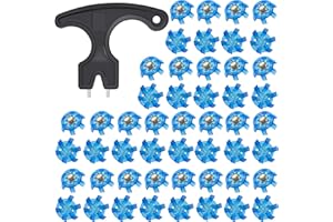 BAIRBRE 51Pcs Golf Spikes Set 50 Golf Shoe Spikes Replacements with 1 Black Cleats Spanner Metal Thread Screw 6 mm Dia Shoe Cleats Suitable for Use on Lawns or Golf Courses