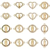 Spritewelry Colorful Rhinestone Connectors Colorful Glass Rhinestone Links Golden Alloy Crystal Star Shell Heart Wing Dangle Charms for Earrings Bracelets Necklaces Jewelry Making 4 Styles