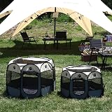 Sea Team Foldable Pet Playpen Portable Soft Pop-Up Mesh Dog Cat view 5