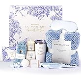 LA NOVO Get Well Gifts for Women, Thinking of You Gift Basket, Relaxing Spa Self Care Package with Blanket, Unique Luxury Birthday Idea for Mom Her Best Friends Sister Wife