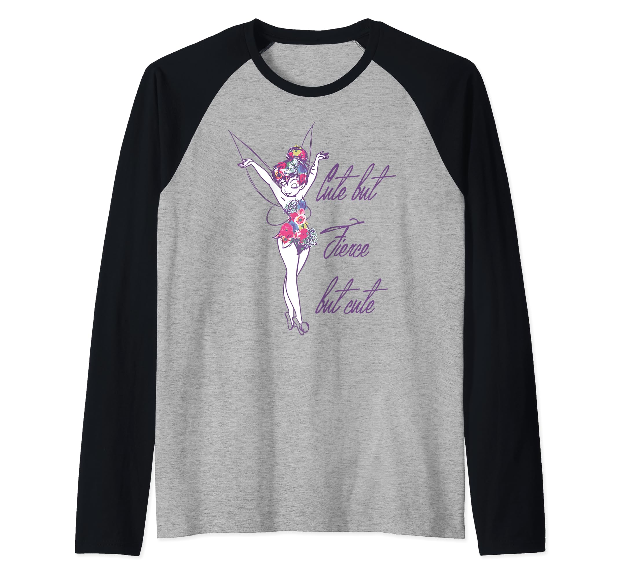 Disney Peter Pan Tinker Bell Cute But Fierce But Cute Raglan Baseball Tee