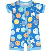 Little Sleepies Shorty Pajamas, Viscose from Bamboo Short Sleeve Romper PJs | Two-way zipper, baby sleeper PJs, eczema-friendly, kids family matching toddler pajamas, hypoallergenic, tagless, 0-3M to 3T