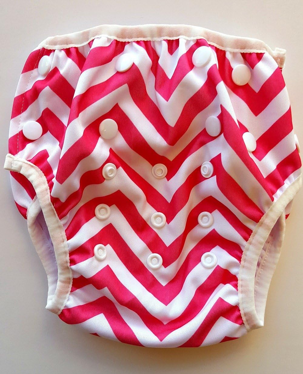 Swim Nappy - Reusable and Adjustable for Babies 0 to 12 months and Toddlers up to 3 years by Eco-Friendly Terra Baby (Hot Pink Chevron)