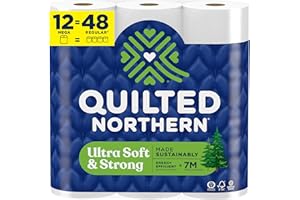 Quilted Northern Ultra Soft & Strong Toilet Paper, 12 Mega Rolls = 48 Regular Rolls, 5X Stronger, Premium Soft Toilet Tissue