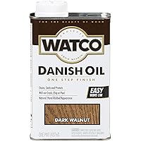 Watco 242221 Danish Oil Wood Finish, Low VOC, Pint, Dark Walnut