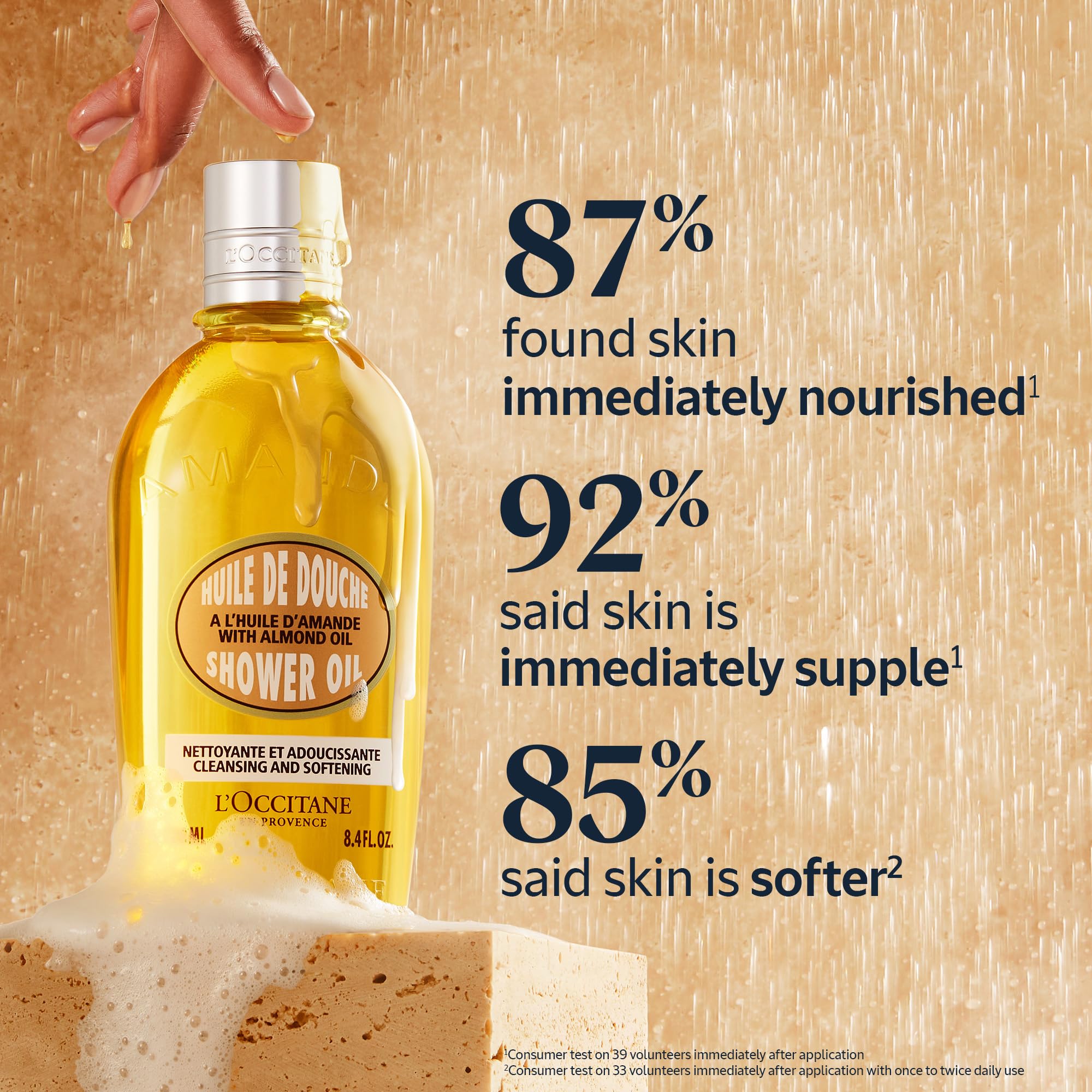 L'Occitane Almond Favorites Set: Cleansing Shower & Supple Skin Oils, Hand Cream & Moisturizer, Travel Size Skincare Essentials, Bath & Body Gift Set