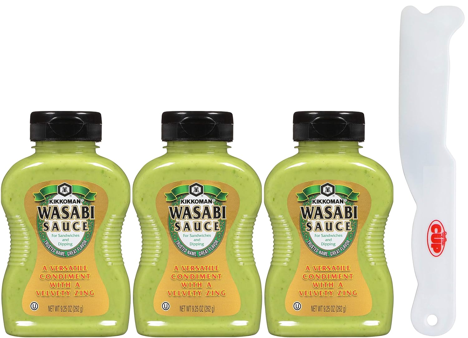 Kikkoman Wasabi Sauce 9.25 Ounce (Pack of 3) with By The