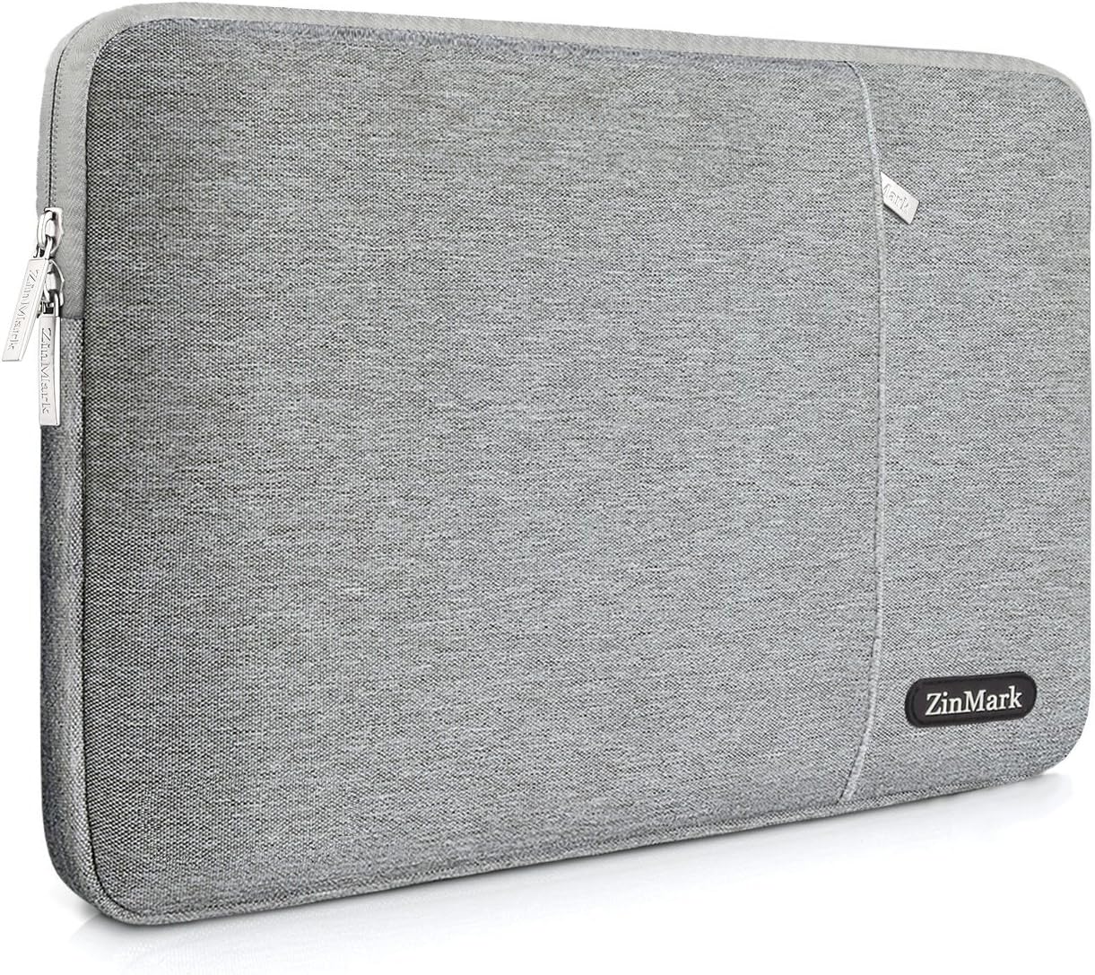 ZinMark Laptop Sleeve 13 Inch Compatible 2019 2018 MacBook Air 13 Inch Retina A1932, 13 Inch MacBook Pro A2159 A1989 A1706 A1708 | XPS 13, Water-Resistant Polyester Notebook Case, Gray