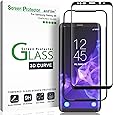 amFilm Glass Screen Protector for Samsung Galaxy S9, 3D Curved Tempered Glass, Dot Matrix with Easy Installation Tray, Case Friendly (Black)